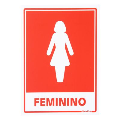 PLACA DE SINALIZAÇÃO SINALIZE SANITÁRIO FEMININO 15 X 20CM